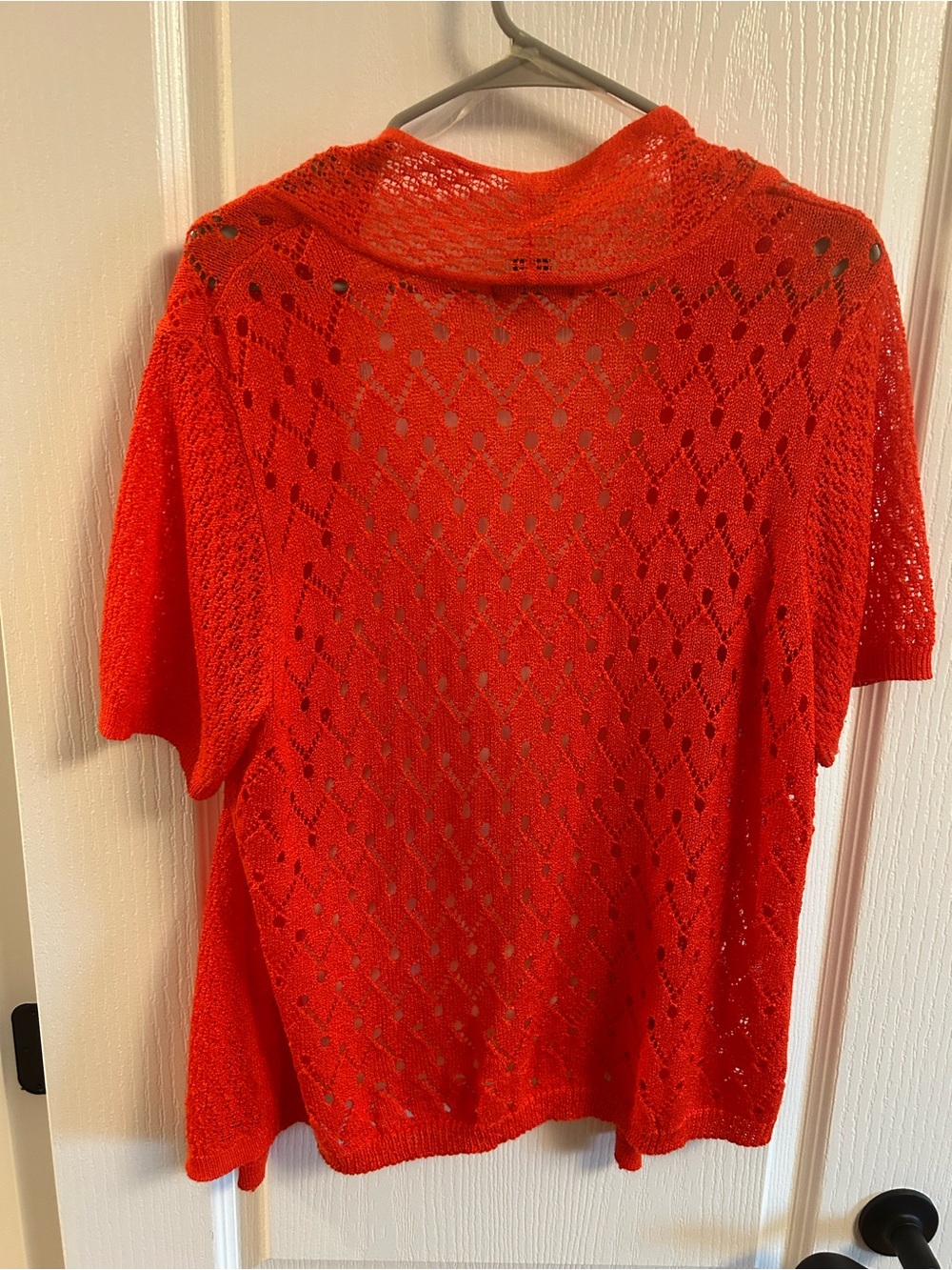 Lauren Michelle Orange Open-Knit Short Sleeve Cardigan - Picture 5 of 5